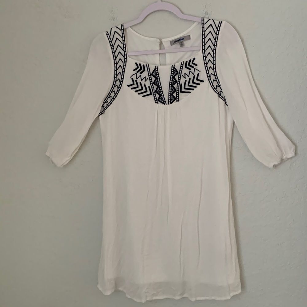 Bailey Blue Embroidered Mini Dress Size M
